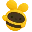 Friendly yellow bee mascot for Lebah.io